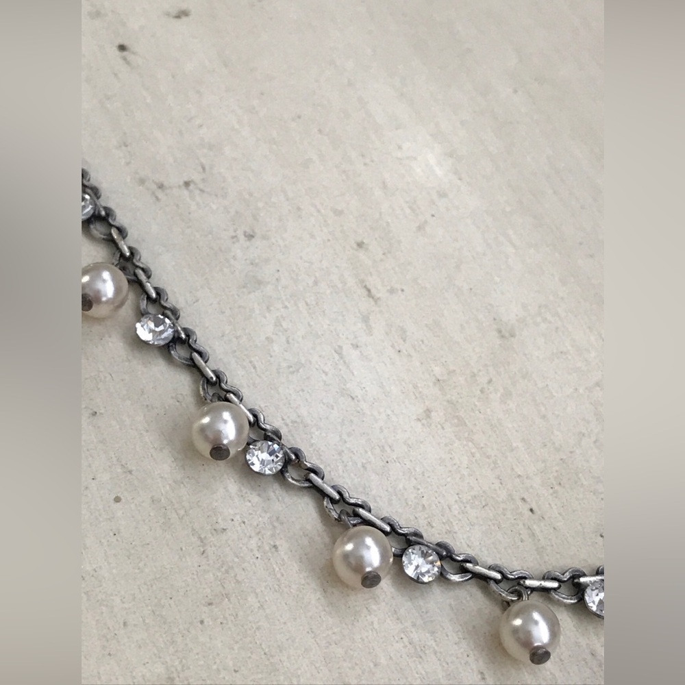 Konplott Necklace Collier Pearl Shadow Crystal Golden Shadow NWT - Picture 2 of 5